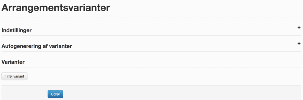 Arrangementsvariantersiden ser således ud