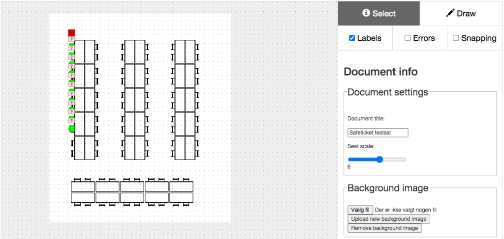 select + labels seatmapværktøj